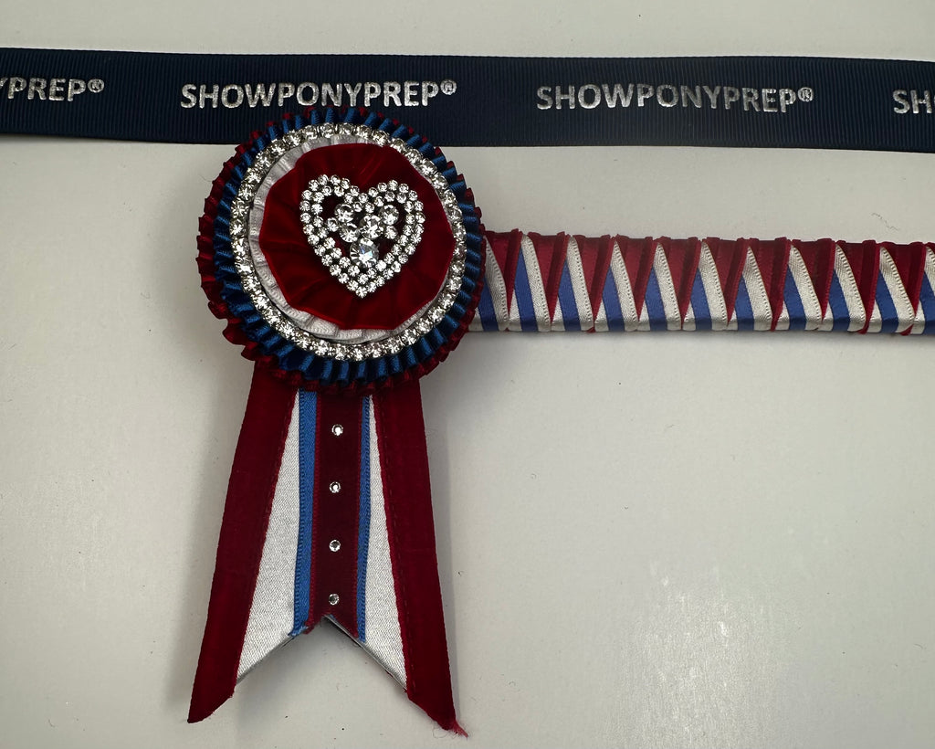 13” Blue, Red & White Browband