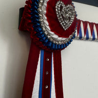 13” Blue, Red & White Browband