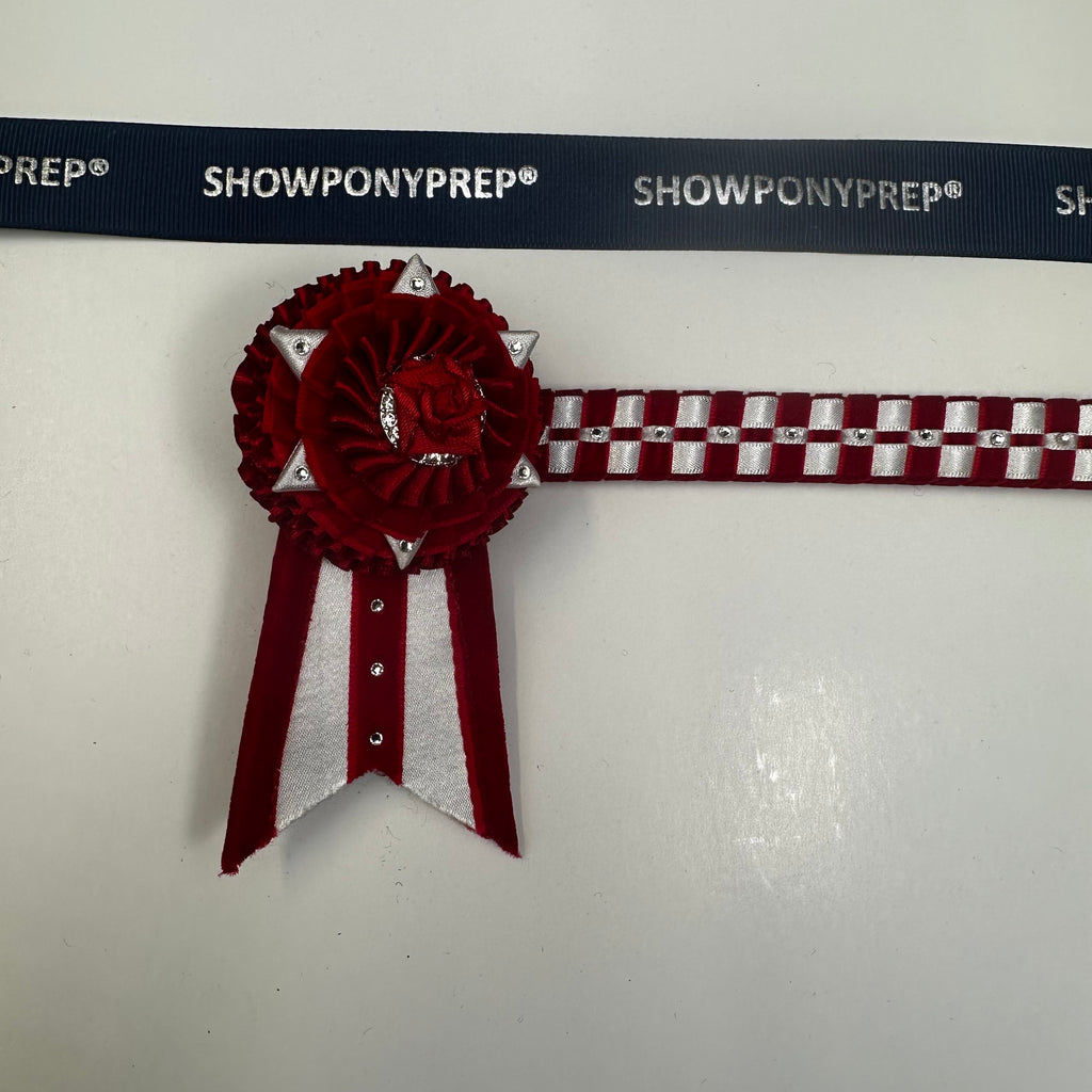 13” Red, White & Silver Browband