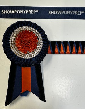 13.5” Navy & Orange Browband