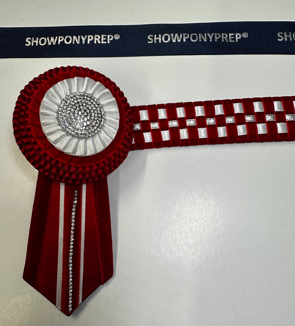 13.5” Red & White Browband