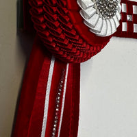 13.5” Red & White Browband