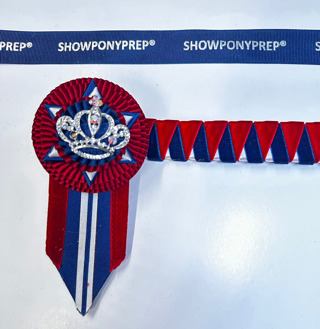 13.5” Red, Blue, White & Silver Browband