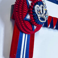 13.5” Red, Blue, White & Silver Browband