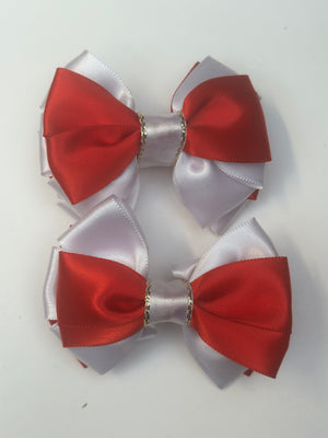 Bows - Red & White Clip on