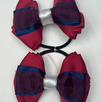 Bows - Burgundy, Navy & White