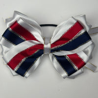 Junior Bow - White, Red & Navy