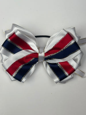 Junior Bow - White, Red & Navy