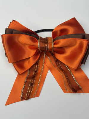 Junior Bow - Orange & Brown