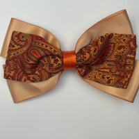 Junior Bow - Orange Rustic Paisley Print