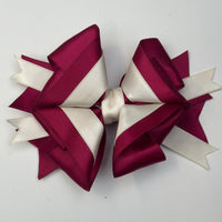 Junior Bow - Burgundy & Ivory