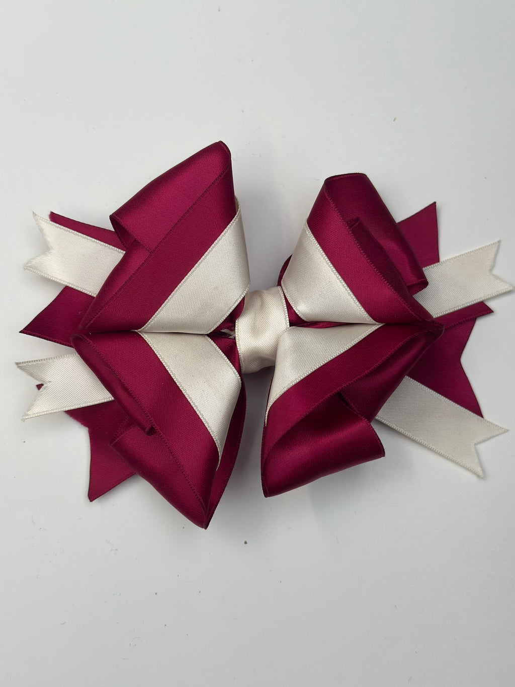 Junior Bow - Burgundy & Ivory