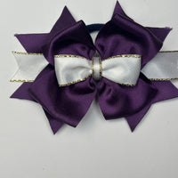 Junior Bow - Purple & White