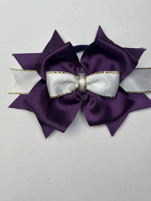 Junior Bow - Purple & White