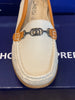 Beige & Camel comfort shoe with lovely silver chain detail