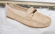 Beige/camel soft suede style comfort shoe