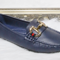 Navy lead rein style shoe -Large snaffle