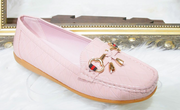 Sugar pink comfort shoe with tassel snaffle detail