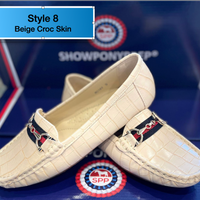 Beige Croc Skin comfort shoe - Small Snaffle design