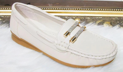 Beige Comfort loafer with diamante banding (Evening Performance)