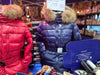 Puffer Coat with Fur trim Hood - Red & Navy