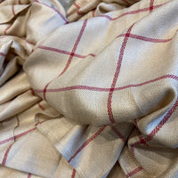 Paddington Style Scarf - Beige with red Line