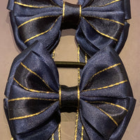 Luxury Bows: Navy & Gold Bows with Tails