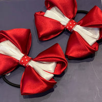 Luxury Bows: Rich Red Satin bows with white central design