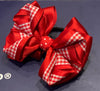 Luxury Bows: Red Satin with Gingham twist design