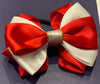 Luxury Bows: Red & White Frill classic bows