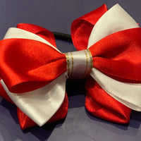 Luxury Bows: Red & White Frill classic bows