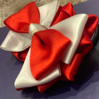 Luxury Bows: Red & White Frill classic bows