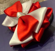 Luxury Bows: Red & White Frill classic bows