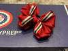 Luxury Bows: Deep red grosgrain twist style bows with white/navy/gold detailing
