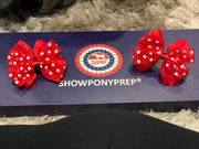 Luxury Bows: Red with Polka Dot organza Layered classic bows