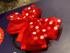 Luxury Bows: Red with Polka Dot organza Layered classic bows