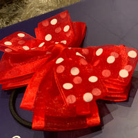 Luxury Bows: Red with Polka Dot organza Layered classic bows