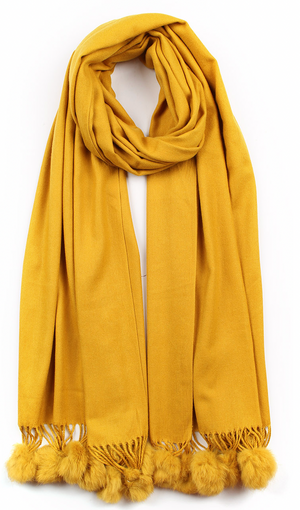 Mustard Cashmere - Fur Pom Pom