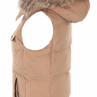 PUFFER GILET WITH FAUX FUR TRIM