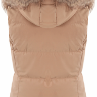 PUFFER GILET WITH FAUX FUR TRIM