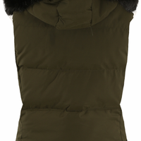 PUFFER GILET WITH FAUX FUR TRIM