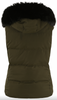 PUFFER GILET WITH FAUX FUR TRIM