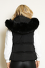 PUFFER GILET WITH FAUX FUR TRIM