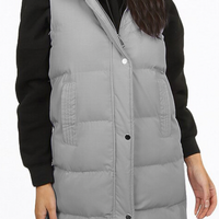 Longline Hooded Puffer Gilet (with side of leg zips to hips)