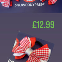 Red & white layered 3” bows (no tails)