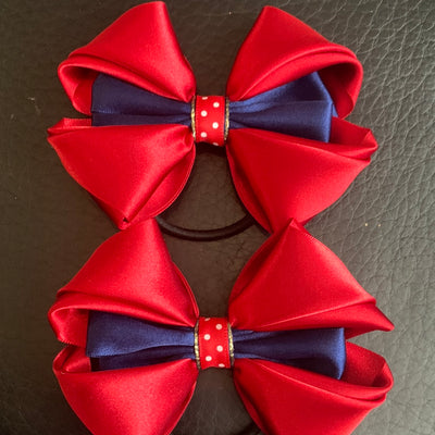Luxury Bows: Red and navy with polka dots