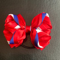 Luxury Bows: Red royal blue and white twist style