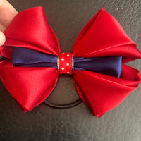 Luxury Bows: Red and navy with polka dots