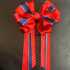 Luxury Bows: Red navy with polka dot bows with tails