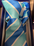 Velcro tie - Bold blue stripe tie